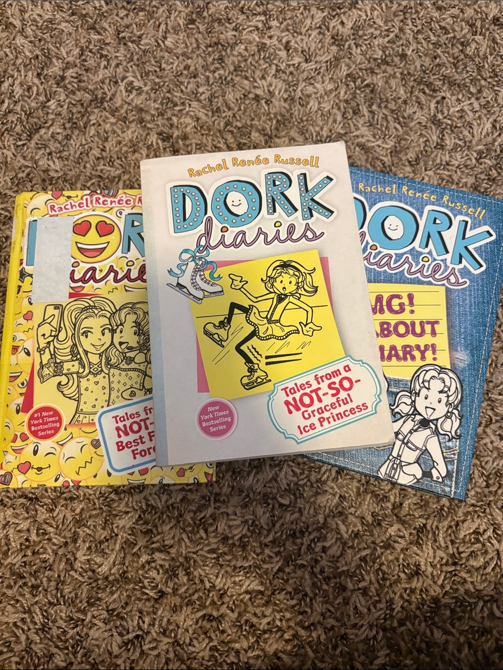Dork Diaries Paperback Book Set - White, Yellow, Blue Covers